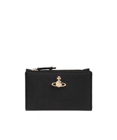Vivienne Westwood Zipper Card Bag In Black