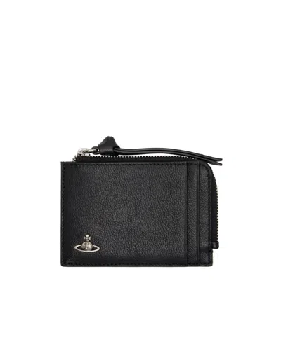 Vivienne Westwood Zipper Card Holder In Black