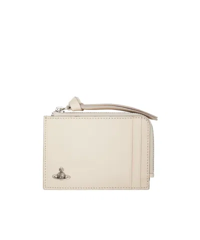 Vivienne Westwood Zipper Card Holder In Neutral