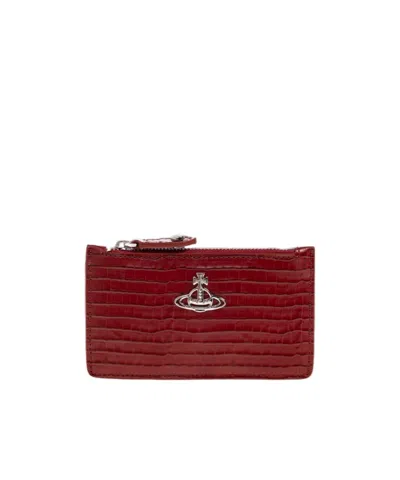 Vivienne Westwood Zipper Card Holder In Red