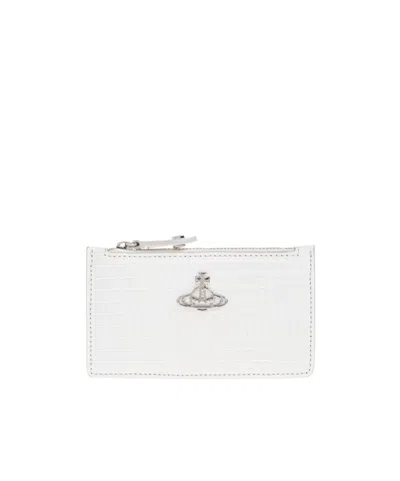 Vivienne Westwood Zipper Card Holder In White