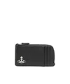 Vivienne Westwood Orb-plaque Saffiano Cardholder In Black
