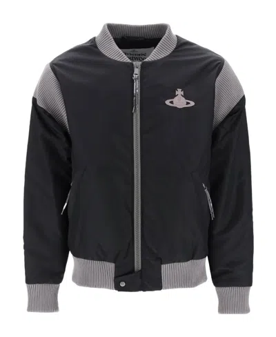 VIVIENNE WESTWOOD VIVIENNE WESTWOOD ORB EMBROIDERED ZIPPED JACKET