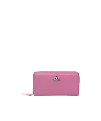 Vivienne Westwood Zipper Wallet In Pink