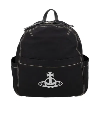 Vivienne Westwood Zippered Backpack In Black