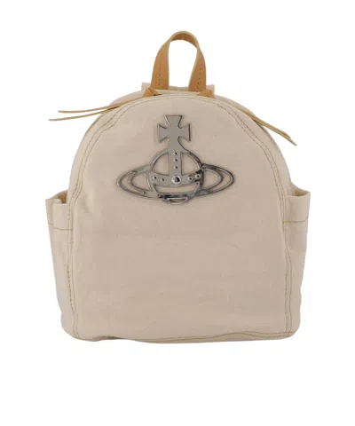 Vivienne Westwood Zippered Backpack In Neutral