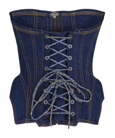 Vivienne Westwood Zippered Bra In Blue