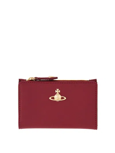 Vivienne Westwood Zippered Card Holder In Red