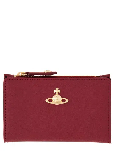 Vivienne Westwood Zippered Card Holder In Red