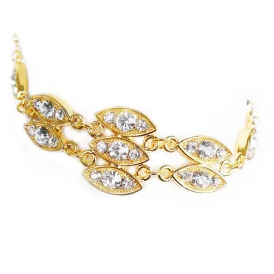 Vivies Noble Burnished Gold Bling Rhinestone Bracelet
