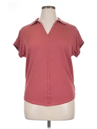 Pre-owned Vivilli Short Sleeve Blouse In Burgundy