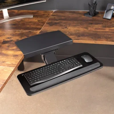 Vivo 0.5" H X 25" W Keyboard Tray In Black