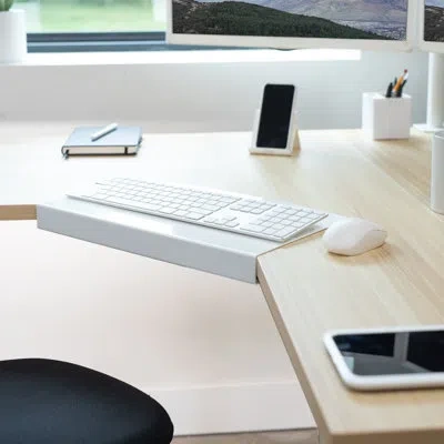 Vivo 1.8" H X 16.8" W Desk Connector For Bridge Corner In White