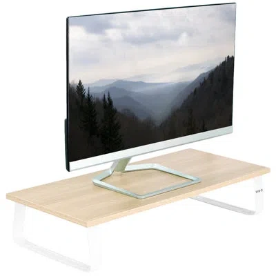 Vivo 24" Desktop Stand Organizer, Tv Monitor Riser, Light Wood, Stand-v000wm In Light Brown
