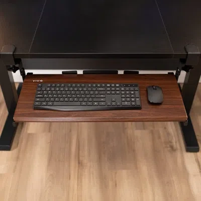 Vivo 2.4" H X 26.8" W Desk Keyboard Tray In Dark Walnut