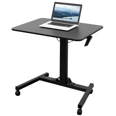 Vivo Adjustable Presentation Cart Tension Spring Sit-stand Mobile Workstation (cart-v07b) In Black