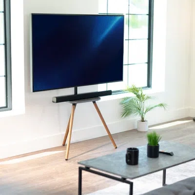 Vivo Artistic Easel 43" To 65" Screen Studio Tv Tripod Adjustable Floor Stand With Shelf (stand-tv65a-s) In Dark Walnut