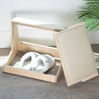 Vivo Birch Footrest With Storage And Tilting Platform (stand-ft03) In Light Wood