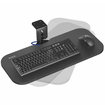 Vivo Black 25 X 10 Inch Screw-in Rotating Computer Keyboard And Mouse Tray