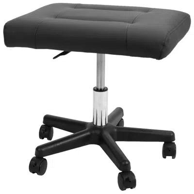 Vivo Black 2-in-1 Ergonomic Footrest, Height Adjustable Desk Stool