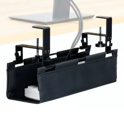 Vivo Black Clamp-on Fabric Cable Power Strip Management Tray