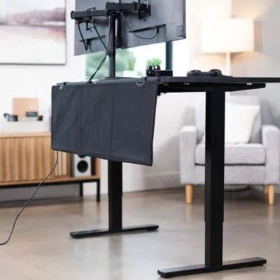 Vivo Black Clamp-on Privacy & Cable Management Sleeve Panel Kit For Desk