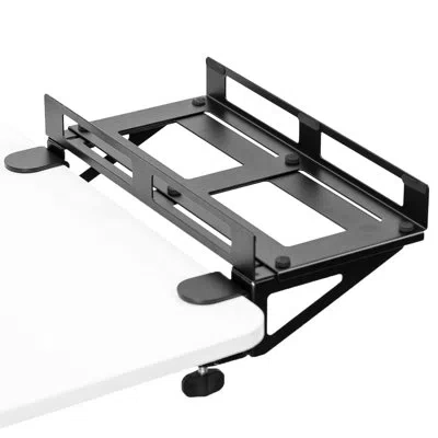 Vivo Black Desktop Mount With Shelving, Holds Up To 66 Lbs