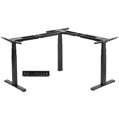 Vivo Black Electric Motor Height Adjustable Corner 3 Leg Standing Desk Frame (frame Only)