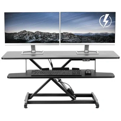 Vivo Black Electric Standing Desk Standing Desk Monitor Riser