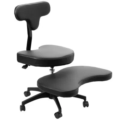 Vivo Black Ergonomic Cross Legged Swivel Chair, Adjustable Office Stool