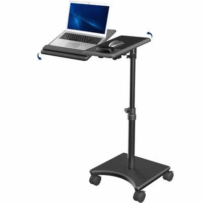 Vivo Black Laptop Cart With Extension Arm And Mouse Pad (cart-h10l)