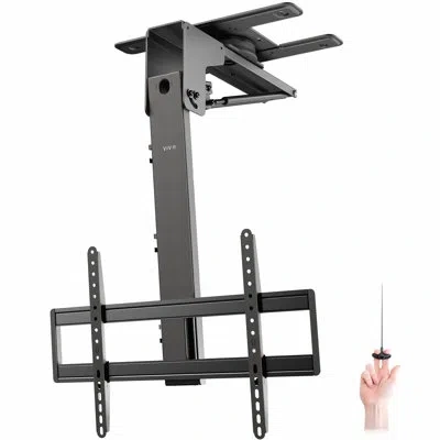 Vivo Black Manual Swivel Flip Down Ceiling Tv Mount For 40" To 70" Screens
