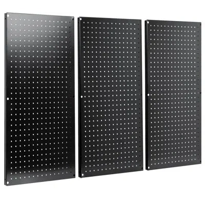 Vivo Black Steel Wall Mounted 48" X 32" Pegboard (3 Panel System)