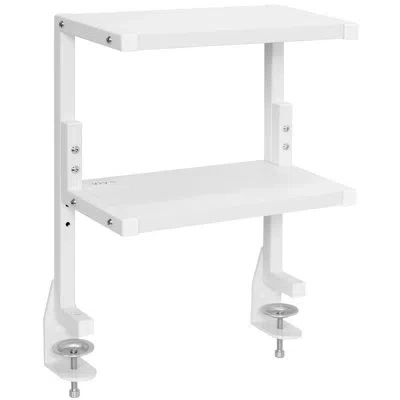 Vivo Clamp-on 13" Above Or Below Desk 2-tier Shelving Unit, Desk Organizer (stand-shelf2c Series) In White