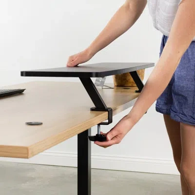 Vivo Clamp-on 40in Shelf Monitor Riser In Black