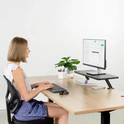 Vivo Clamp-on Shelf Monitor Riser In Black