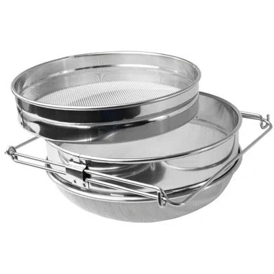 Vivo Double Sieve Stainless Steel Honey Strainer In Silver