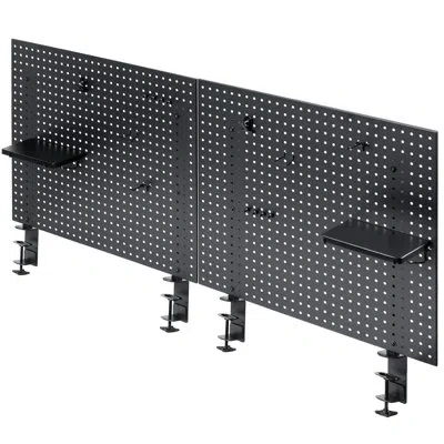 Vivo Dual Steel Clamp-on 60" X 24" Desktop Pegboard, Magnetic Privacy Panel (pp-dk30b-2) In Black