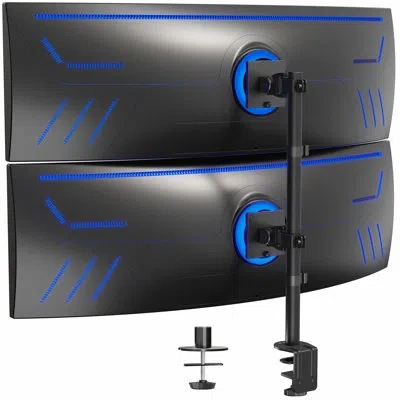 Vivo Dual Ultrawide Monitor Desk Mount, Stand For 2 Computer Screens Up To 49" In Black