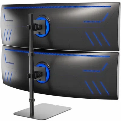 Vivo Dual Ultrawide Monitor Desk Stand, Mount For 2 Computer Screens Up To 49" In Black