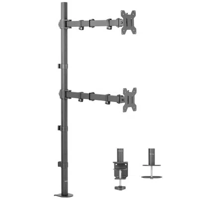 Vivo Dual Vertical Monitor Extra Tall Desk Mount In Black