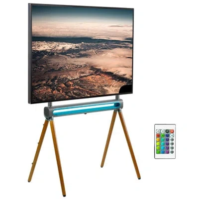 Vivo Easel Studio Tv Stand With Rgb Light In Wood
