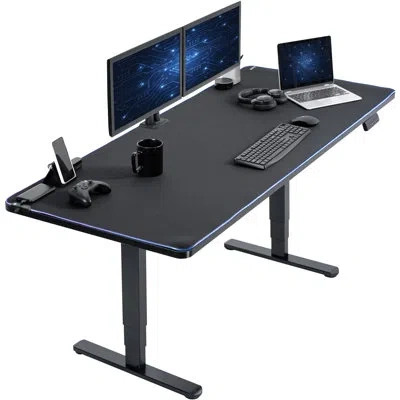 Vivo Electric 71” X 30” Stand Up Desk With Rgb In Black