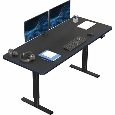 Vivo Electric 71” X 30” Stand Up Desk With Rgb, Desk-kit-1b7bp In Black