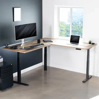 Vivo Electric 77" X 71" Corner Desk In Black