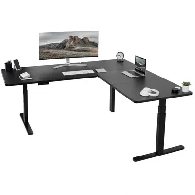 Vivo Electric 77" X 71" Corner Stand Up Desk, 3e7b Series In Black