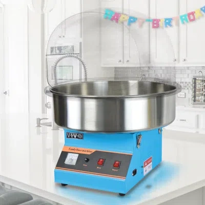 Vivo Electric Commercial Cotton Candy Machine With Bubble Shield In Blue