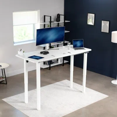 Vivo Electric Dual-motor Height Adjustable 4-leg Standing Desk Frame In White