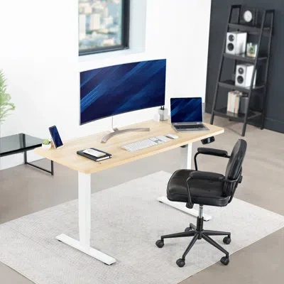 Vivo Electric Single Motor Desk Frame In White
