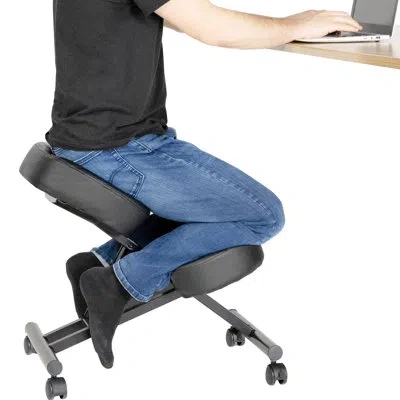 Vivo Ergonomic Kneeling Chair For Home And Office (dn-ch-k01b Series) In Black